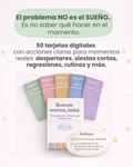 50 tarjetas digitales para el sueño real de tu bebé.