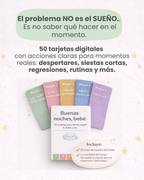 50 tarjetas digitales para el sueño real de tu bebé.